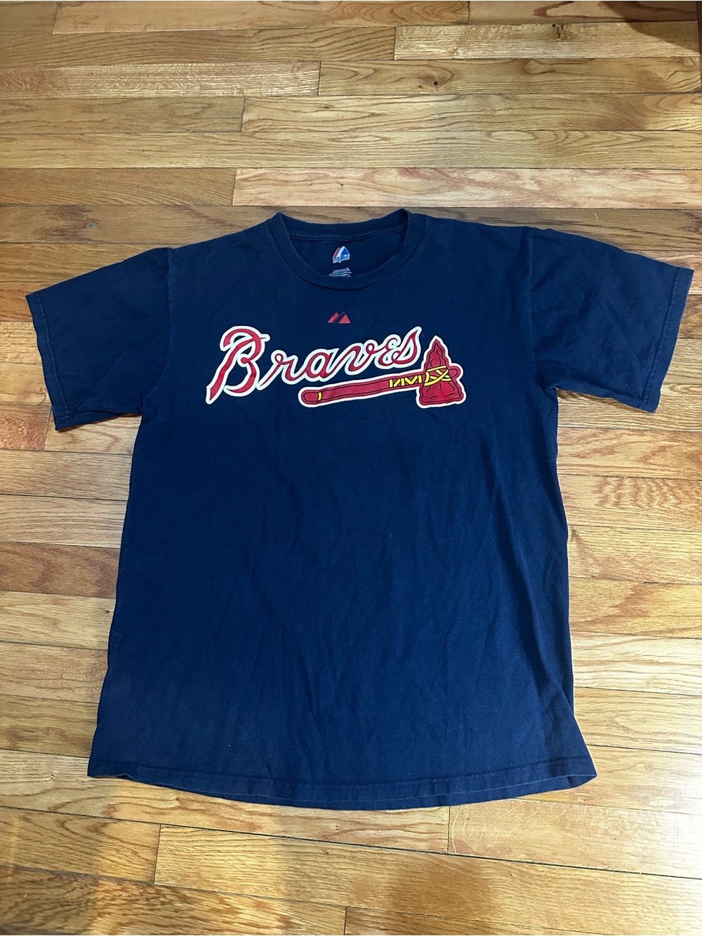 Majestic Atlanta Braves Jason Heyward Navy Cotton T Shirt 22 MLB Medium